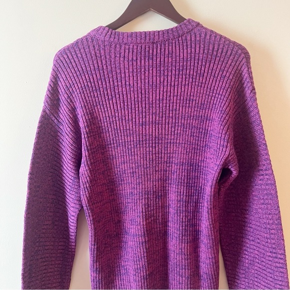Urban Outfitters Purple Marled Ribbed Sweater Flared Sleeves Size Medium NEW - Picture 8 of 9